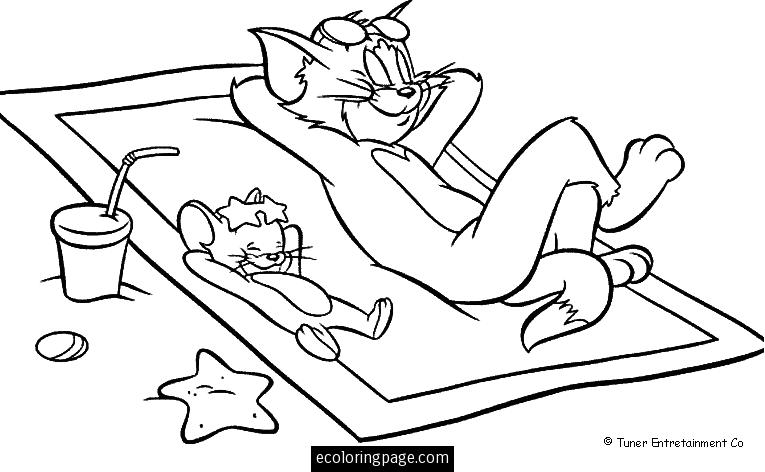 Illustration au trait Tom et Jerry #24287 de la collection Dessins animés et séries animées à colorier gratuitement