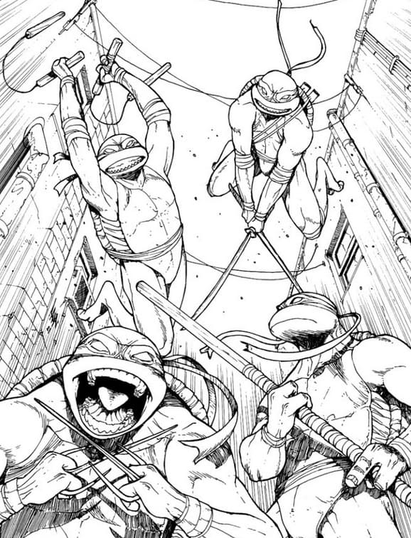 Coloriage à imprimer Tortue Ninja #183802 de la série Dessins animés et séries animées, gratuit pour enfants et adultes