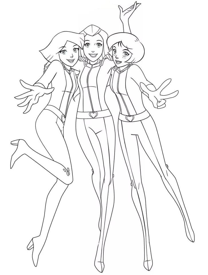 Coloriage gratuit Totally Spies #194966 de la collection Dessins animés et séries animées à imprimer