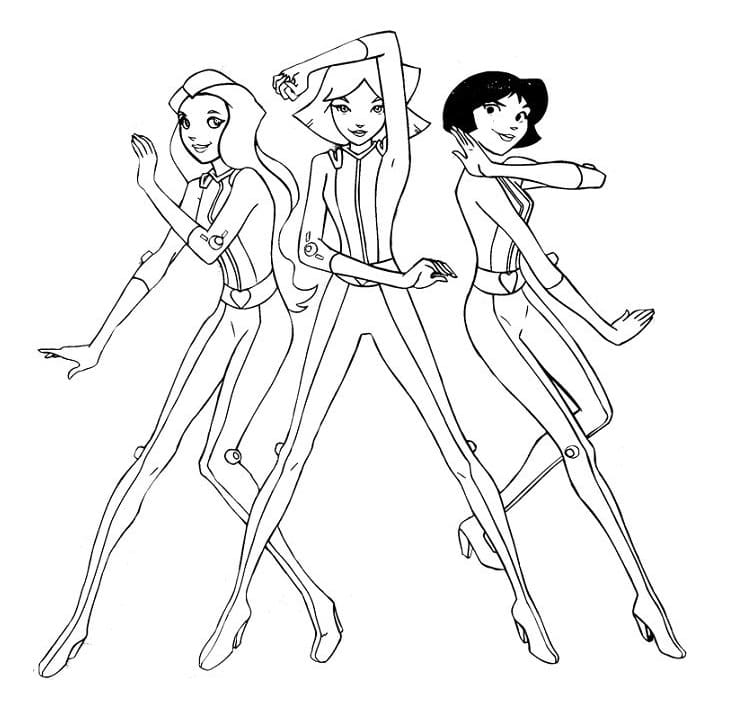 Page de coloriage Totally Spies #194968, collection Dessins animés et séries animées, à imprimer et colorier