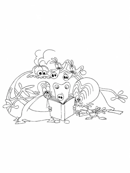 Dessin à colorier Zinzins de l'espace #34503 issu de la collection Dessins animés et séries animées, prêt à imprimer
