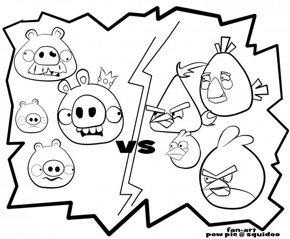 Dessin à colorier: Angry Birds (Dessins Animés) #25055 - Coloriages à Imprimer Gratuits