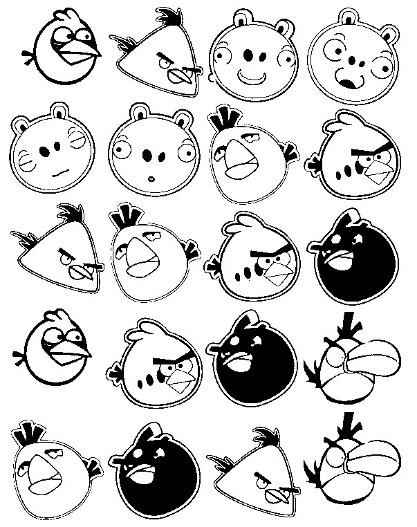 Coloriage Angry Birds 25109 Dessins Animés Dessin à colorier