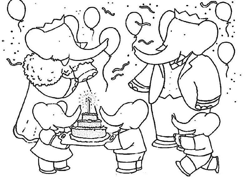 Dessin à colorier: Babar (Dessins Animés) #27879 - Coloriages à Imprimer Gratuits