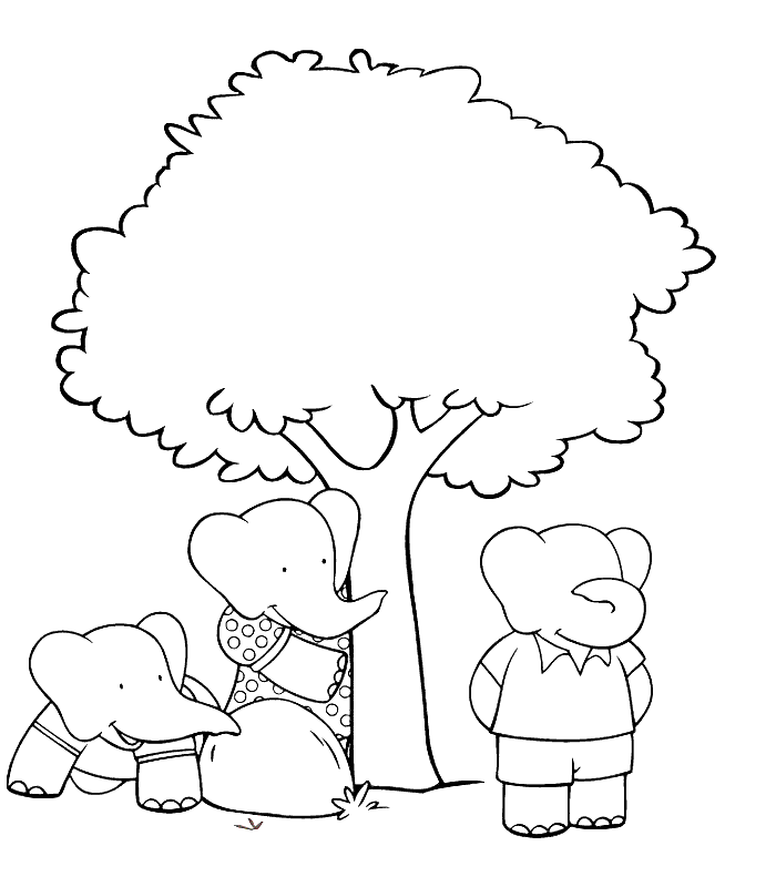 Dessin à colorier: Babar (Dessins Animés) #27889 - Coloriages à Imprimer Gratuits