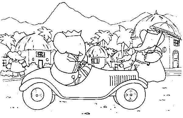 Dessin à colorier: Babar (Dessins Animés) #28001 - Coloriages à Imprimer Gratuits