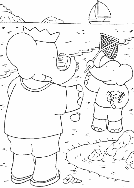 Dessin à colorier: Babar (Dessins Animés) #28015 - Coloriages à Imprimer Gratuits