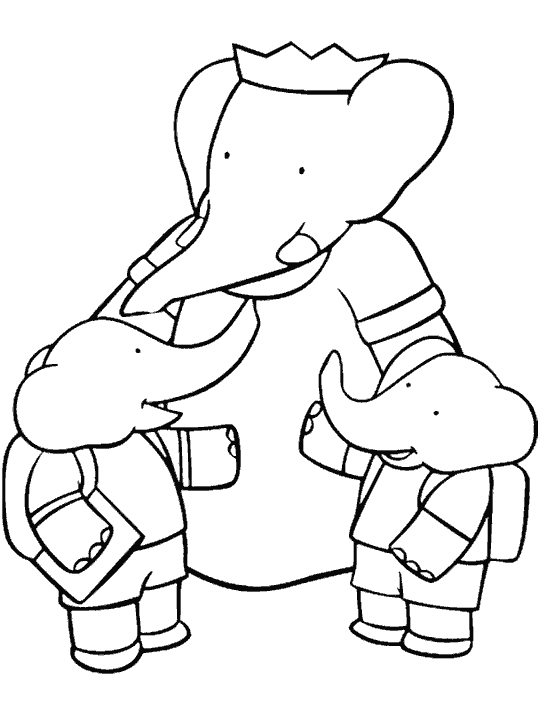 Dessin à colorier: Babar (Dessins Animés) #28018 - Coloriages à Imprimer Gratuits