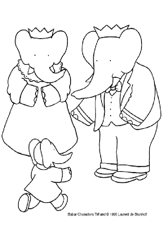 Dessin à colorier: Babar (Dessins Animés) #28116 - Coloriages à Imprimer Gratuits