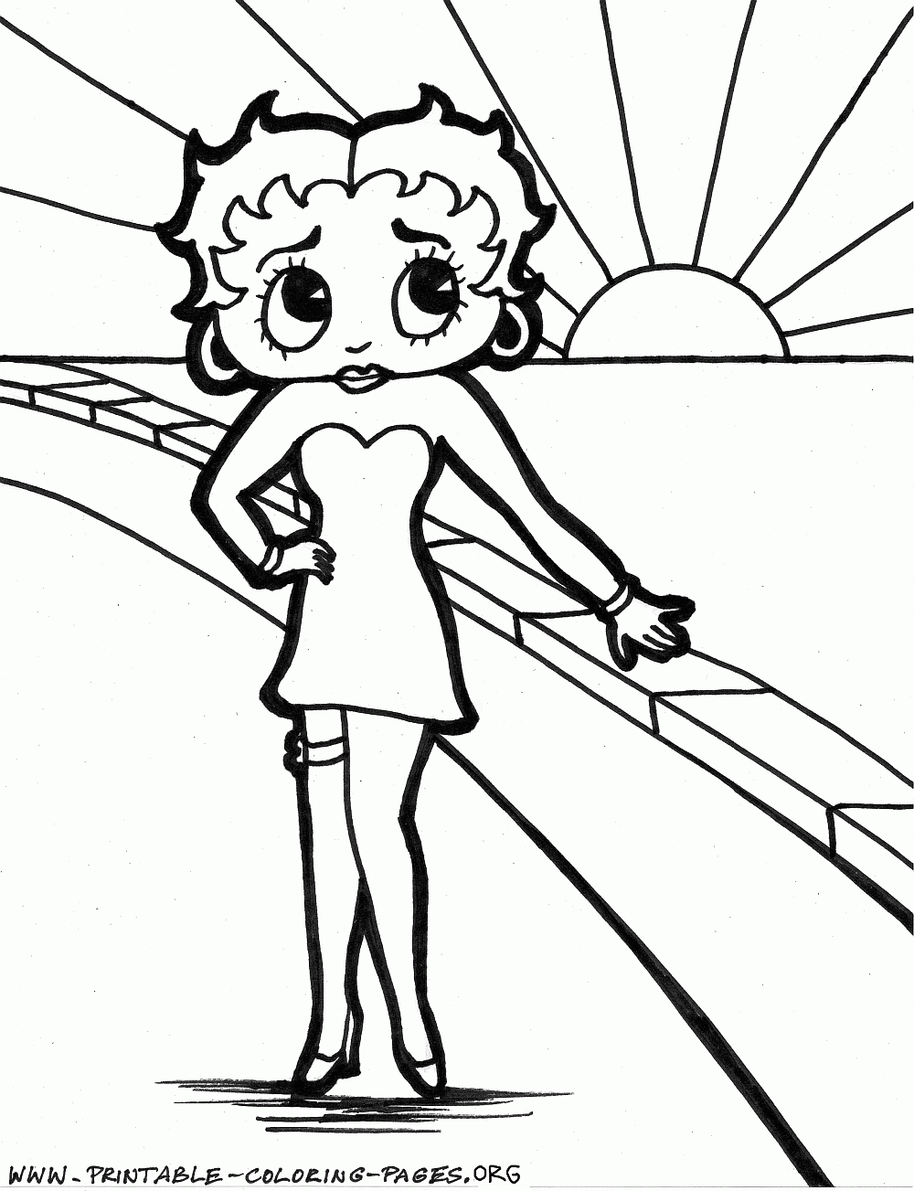 Dessin à colorier: Betty Boop (Dessins Animés) #26076 - Coloriages à Imprimer Gratuits