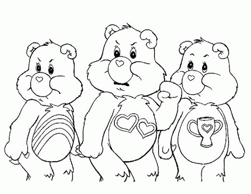 Dessin à colorier: Bisounours / Calinours (Dessins Animés) #37246 - Coloriages à Imprimer Gratuits