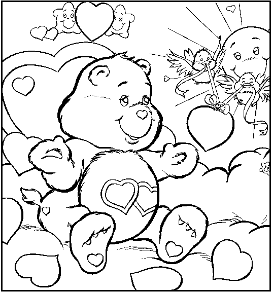 Dessin à colorier: Bisounours / Calinours (Dessins Animés) #37284 - Coloriages à Imprimer Gratuits