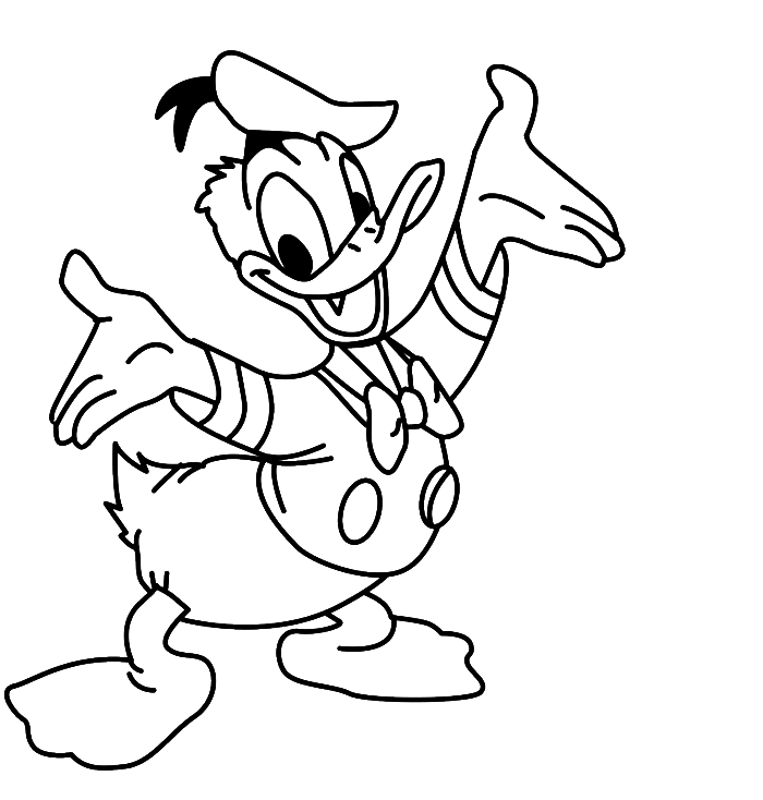Dessin à colorier: Donald Duck (Dessins Animés) #30143 - Coloriages à Imprimer Gratuits