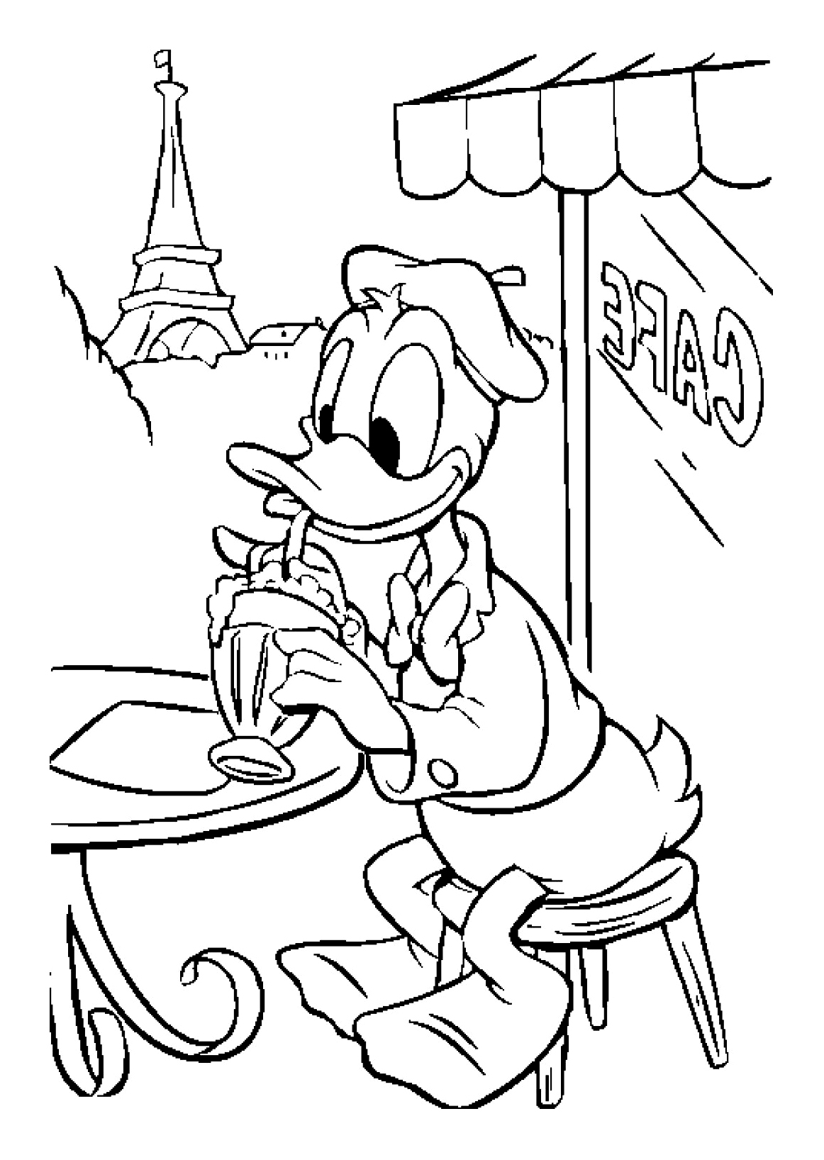 Dessin à colorier: Donald Duck (Dessins Animés) #30173 - Coloriages à Imprimer Gratuits