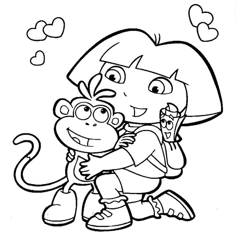 Dessin à colorier: Dora l'Exploratrice (Dessins Animés) #29713 - Coloriages à Imprimer Gratuits