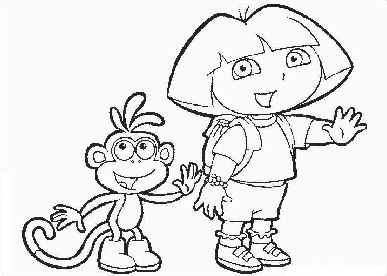 Dessin à colorier: Dora l'Exploratrice (Dessins Animés) #29733 - Coloriages à Imprimer Gratuits