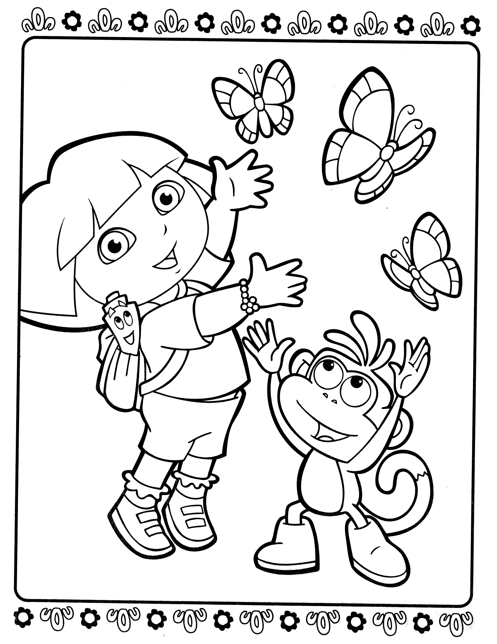 Dessin à colorier: Dora l'Exploratrice (Dessins Animés) #29738 - Coloriages à Imprimer Gratuits