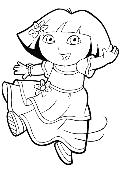 Dessin à colorier: Dora l'Exploratrice (Dessins Animés) #29741 - Coloriages à Imprimer Gratuits