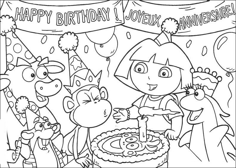 Dessin à colorier: Dora l'Exploratrice (Dessins Animés) #29766 - Coloriages à Imprimer Gratuits