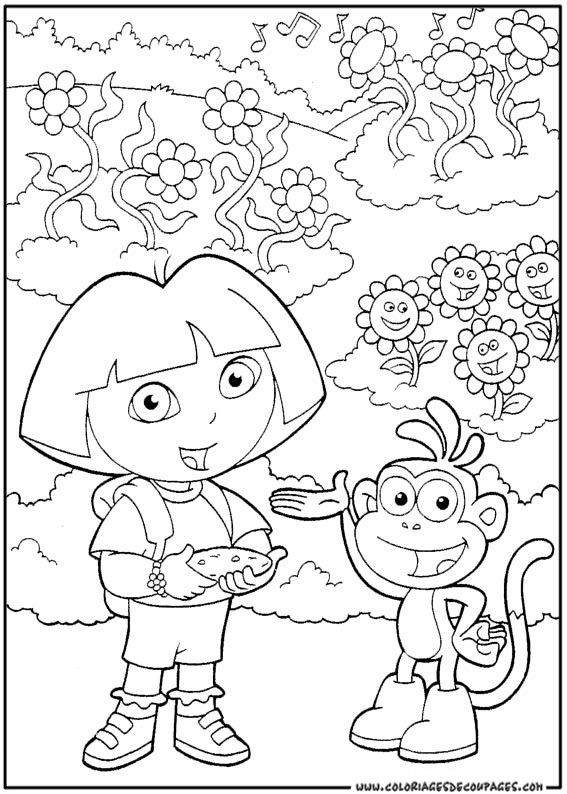 Dessin à colorier: Dora l'Exploratrice (Dessins Animés) #29772 - Coloriages à Imprimer Gratuits