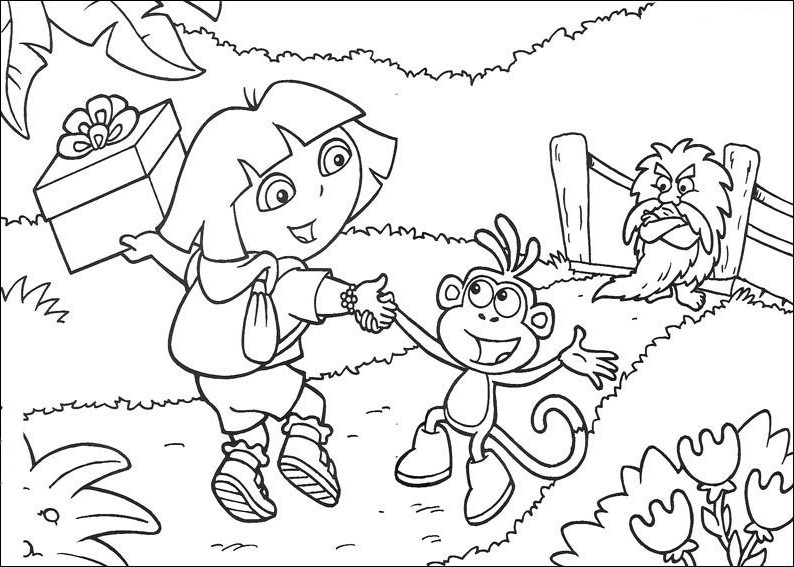 Dessin à colorier: Dora l'Exploratrice (Dessins Animés) #29774 - Coloriages à Imprimer Gratuits