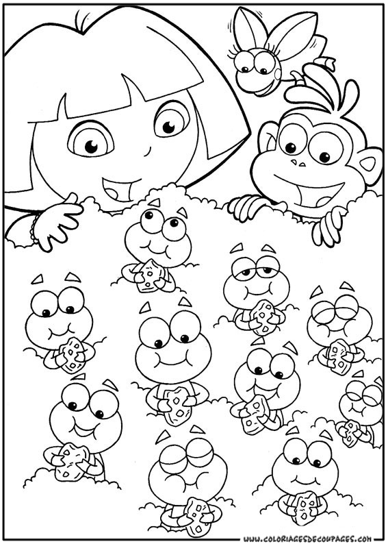 Dessin à colorier: Dora l'Exploratrice (Dessins Animés) #29800 - Coloriages à Imprimer Gratuits