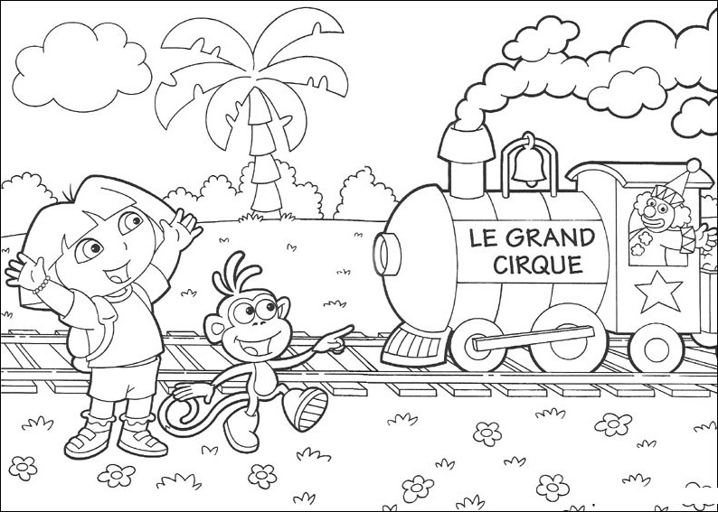 Dessin à colorier: Dora l'Exploratrice (Dessins Animés) #29807 - Coloriages à Imprimer Gratuits