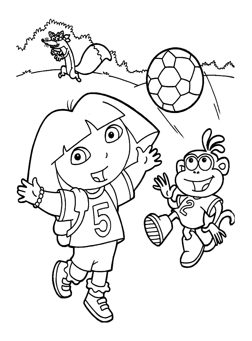 Dessin à colorier: Dora l'Exploratrice (Dessins Animés) #29825 - Coloriages à Imprimer Gratuits