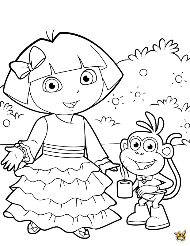 Dessin à colorier: Dora l'Exploratrice (Dessins Animés) #29827 - Coloriages à Imprimer Gratuits