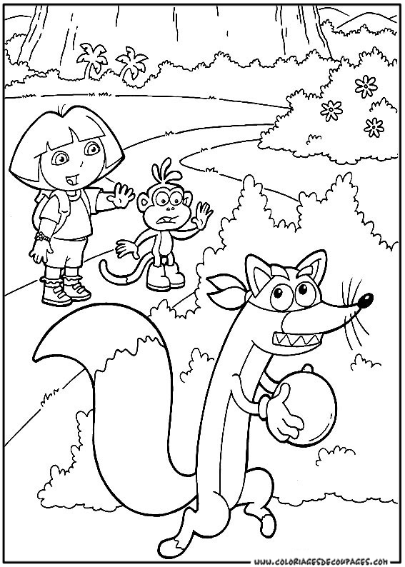 Dessin à colorier: Dora l'Exploratrice (Dessins Animés) #29847 - Coloriages à Imprimer Gratuits