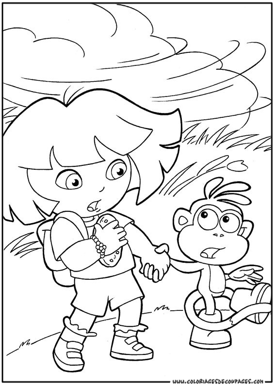 Dessin à colorier: Dora l'Exploratrice (Dessins Animés) #29848 - Coloriages à Imprimer Gratuits