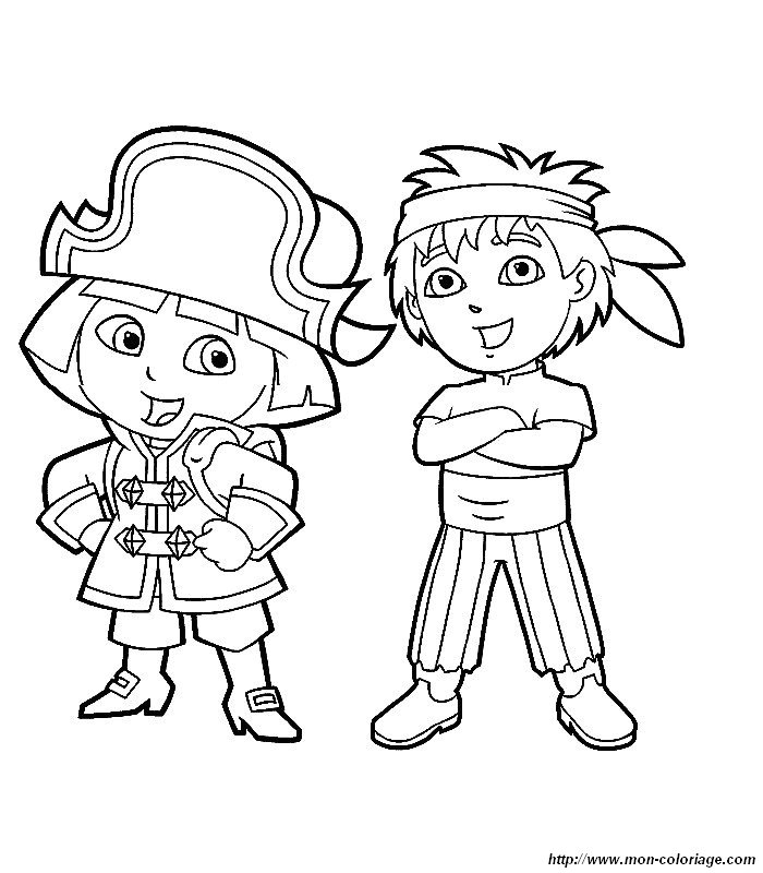 Dessin à colorier: Dora l'Exploratrice (Dessins Animés) #29855 - Coloriages à Imprimer Gratuits