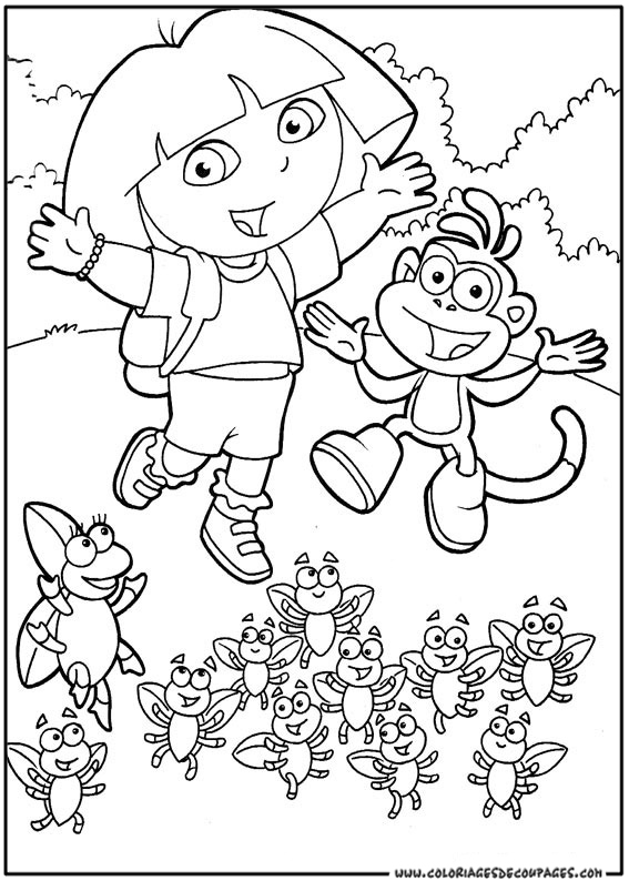 Dessin à colorier: Dora l'Exploratrice (Dessins Animés) #29857 - Coloriages à Imprimer Gratuits