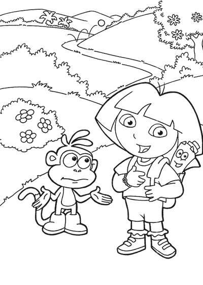 Dessin à colorier: Dora l'Exploratrice (Dessins Animés) #29859 - Coloriages à Imprimer Gratuits