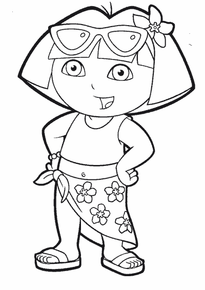 Dessin à colorier: Dora l'Exploratrice (Dessins Animés) #29874 - Coloriages à Imprimer Gratuits