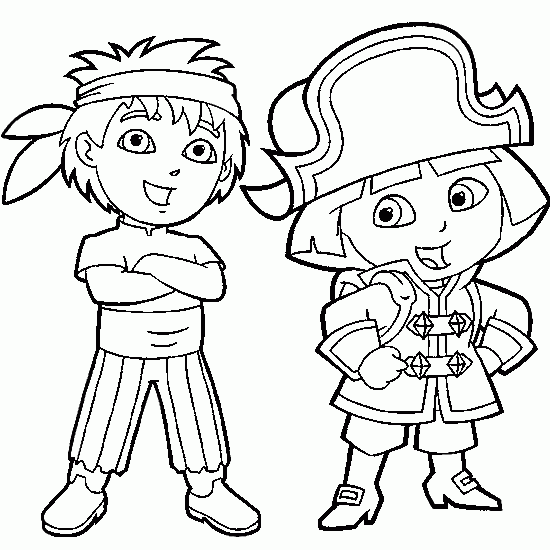 Dessin à colorier: Dora l'Exploratrice (Dessins Animés) #29881 - Coloriages à Imprimer Gratuits