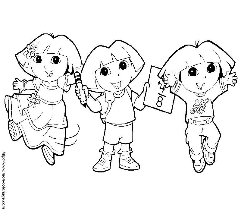 Dessin à colorier: Dora l'Exploratrice (Dessins Animés) #29882 - Coloriages à Imprimer Gratuits