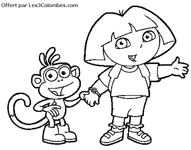 Dessin à colorier: Dora l'Exploratrice (Dessins Animés) #29883 - Coloriages à Imprimer Gratuits