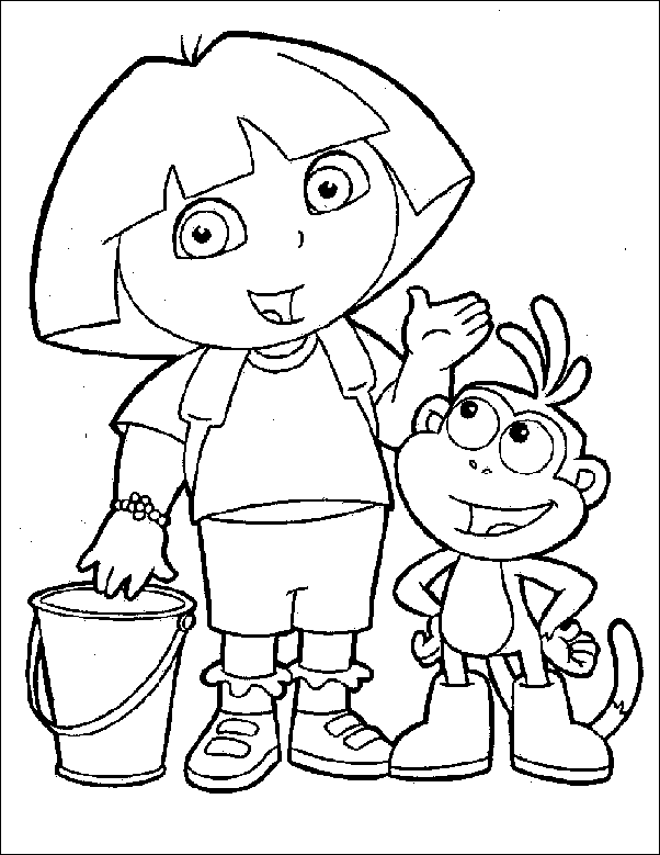 Dessin à colorier: Dora l'Exploratrice (Dessins Animés) #29890 - Coloriages à Imprimer Gratuits