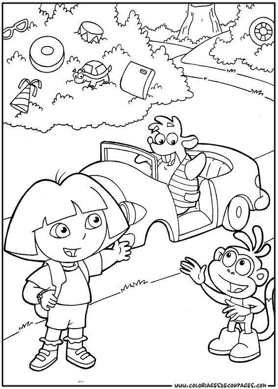 Dessin à colorier: Dora l'Exploratrice (Dessins Animés) #29893 - Coloriages à Imprimer Gratuits