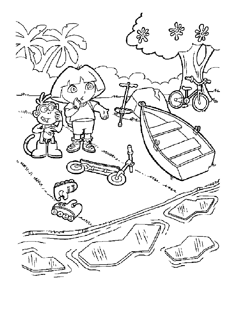 Dessin à colorier: Dora l'Exploratrice (Dessins Animés) #29898 - Coloriages à Imprimer Gratuits