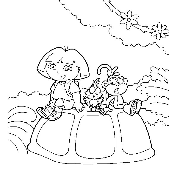 Dessin à colorier: Dora l'Exploratrice (Dessins Animés) #29914 - Coloriages à Imprimer Gratuits