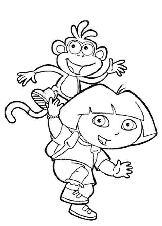 Dessin à colorier: Dora l'Exploratrice (Dessins Animés) #29917 - Coloriages à Imprimer Gratuits