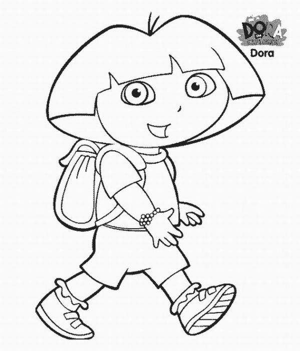 Dessin à colorier: Dora l'Exploratrice (Dessins Animés) #29922 - Coloriages à Imprimer Gratuits