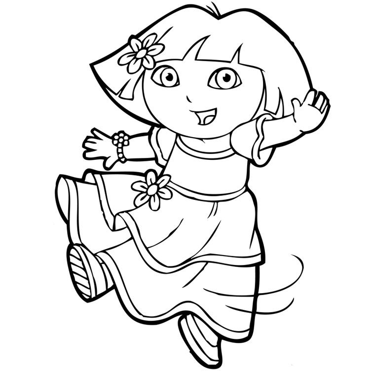 Dessin à colorier: Dora l'Exploratrice (Dessins Animés) #29967 - Coloriages à Imprimer Gratuits