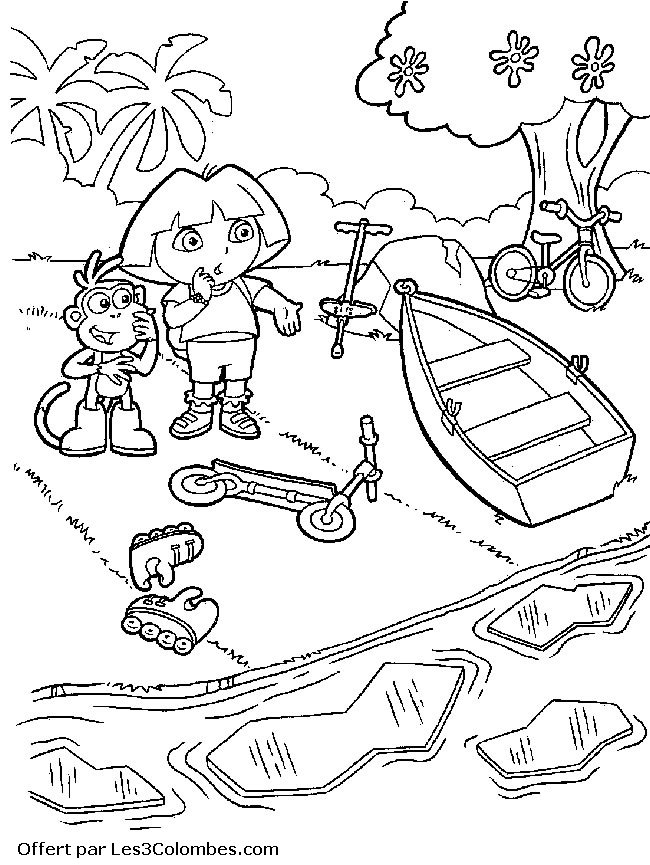 Dessin à colorier: Dora l'Exploratrice (Dessins Animés) #29982 - Coloriages à Imprimer Gratuits