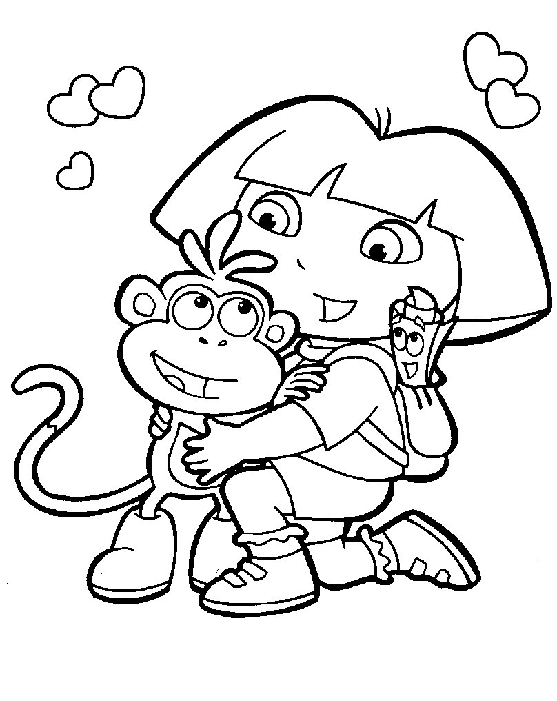 Dessin à colorier: Dora l'Exploratrice (Dessins Animés) #29996 - Coloriages à Imprimer Gratuits