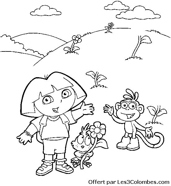 Dessin à colorier: Dora l'Exploratrice (Dessins Animés) #30005 - Coloriages à Imprimer Gratuits