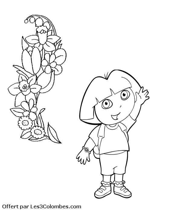 Dessin à colorier: Dora l'Exploratrice (Dessins Animés) #30008 - Coloriages à Imprimer Gratuits