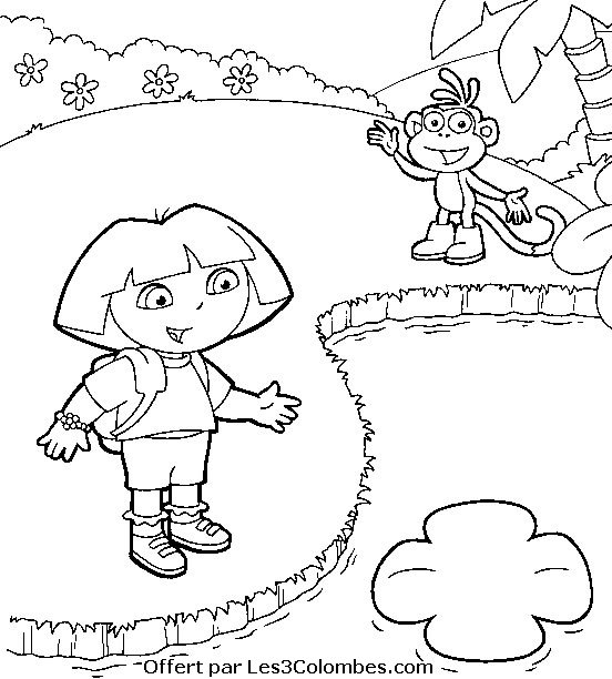 Dessin à colorier: Dora l'Exploratrice (Dessins Animés) #30013 - Coloriages à Imprimer Gratuits